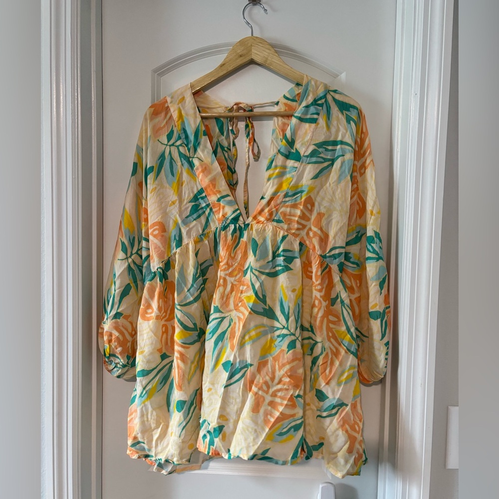 Jen's Pirate Booty Multicolor Floral Tunic NWOT